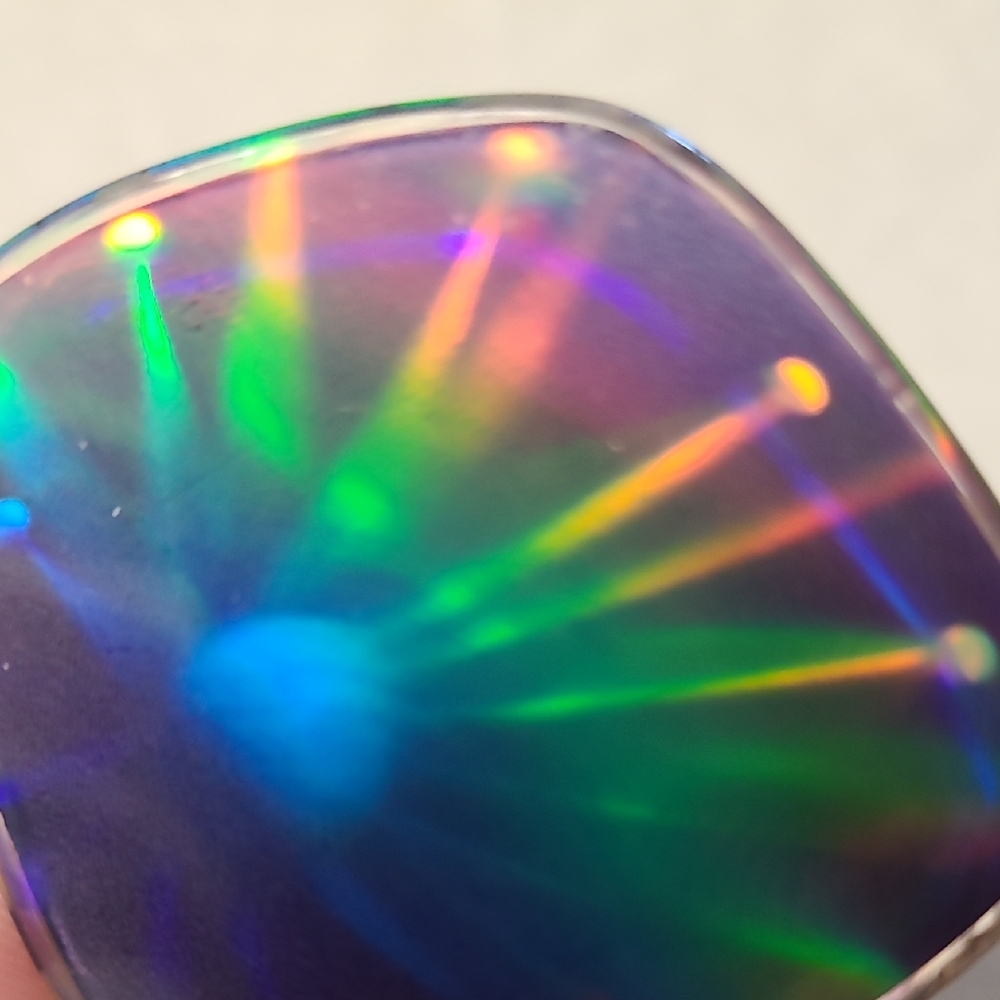 Iridescent Holographic Sun Ray Design Brooch/pin